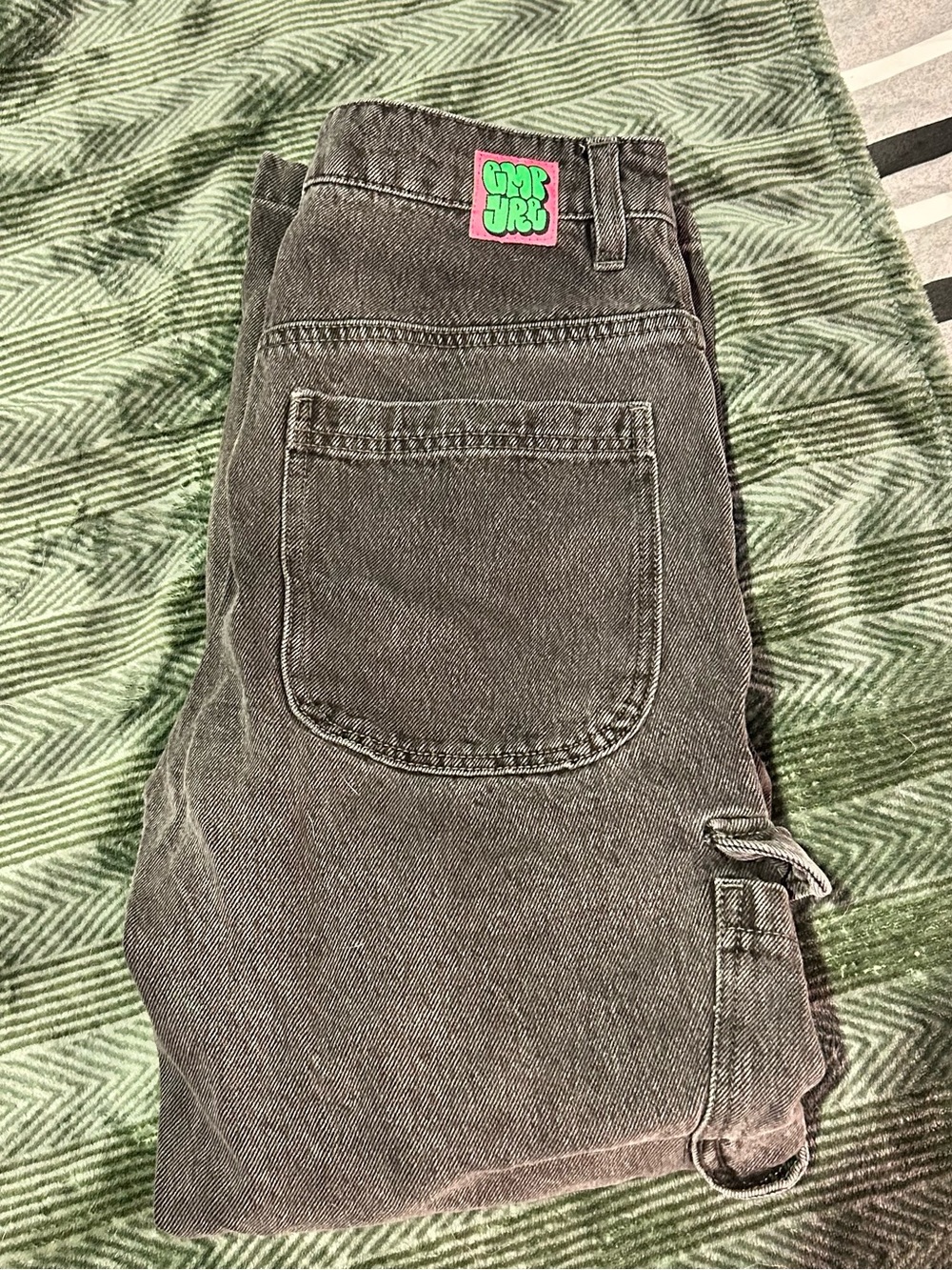 Gypsy Junkies Black Washed Carpenter Jeans with Patch (bought for $160)
